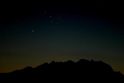Pleiadi e Mercurio sul Monte Rosa
